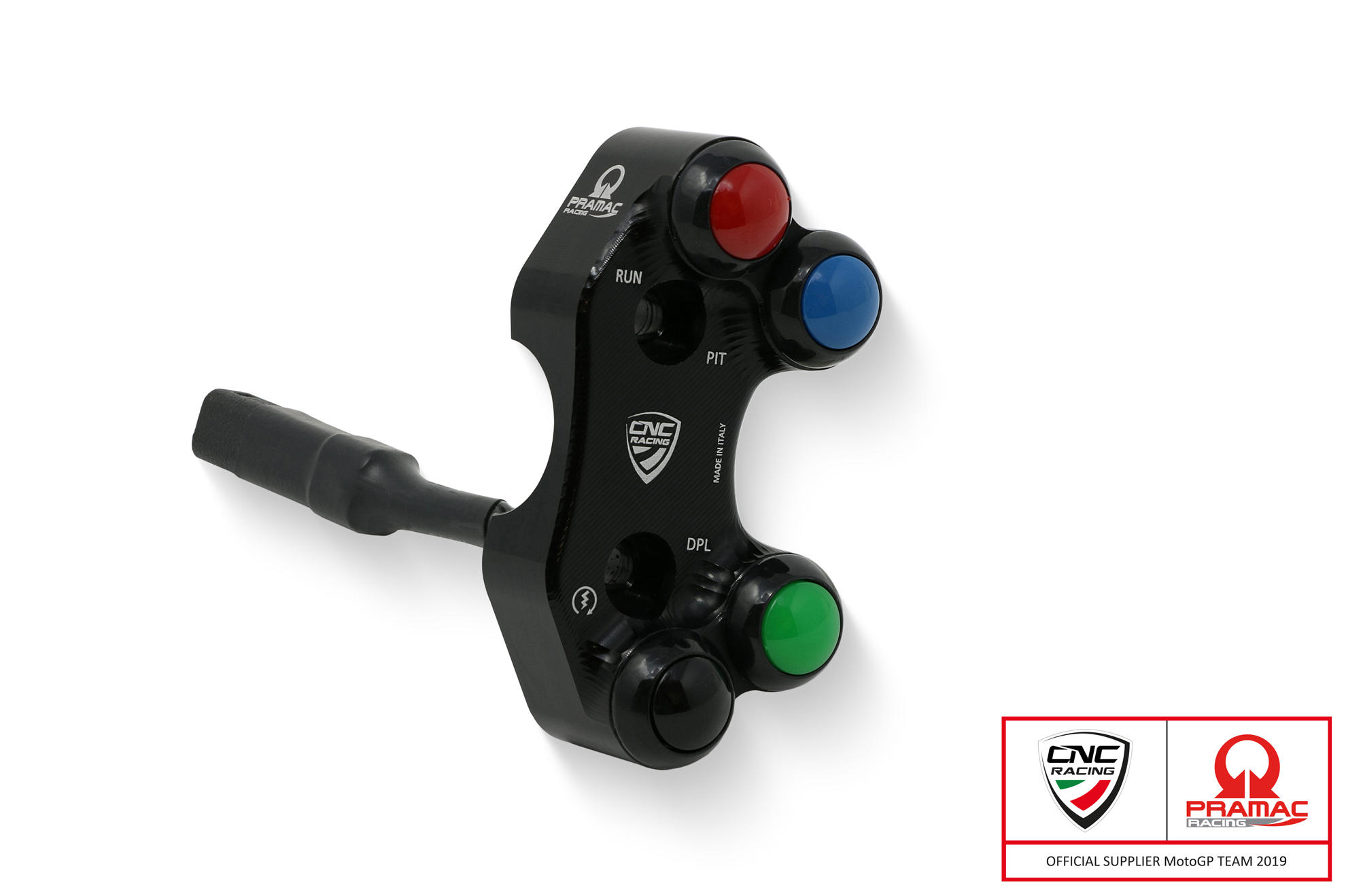 CNC Racing PRAMAC RACING LIMITED EDITION Right Hand Side Billet Switch for use with OE & Brembo RCS Brake Master Cylinders for Ducati Panigale V4 R / SP (19-24) CNC Racing PRAMAC RACING LIMITED EDITION Right Hand Side Billet Switch for use with OE & Brembo RCS Brake Master Cylinders for Ducati Panigale V4 R / SP (19-24)